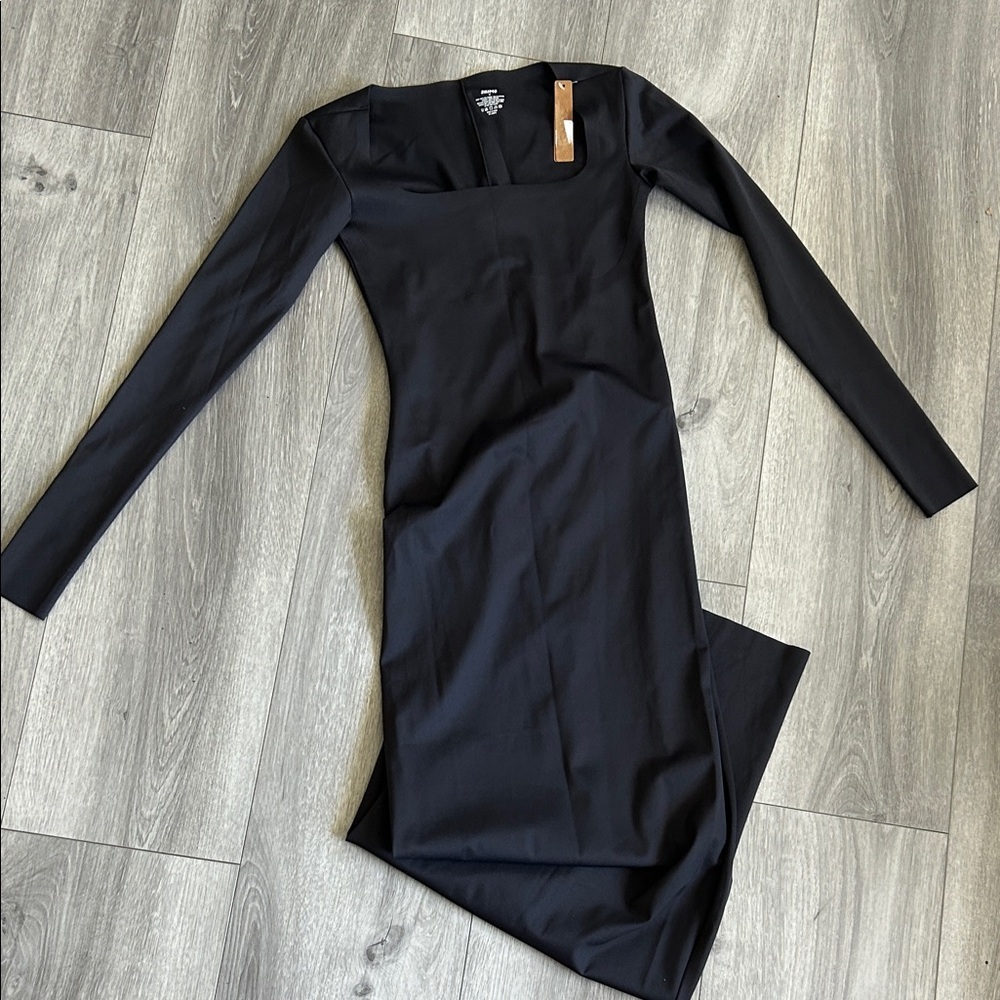 SKIMS Black Long Sleeve Dress